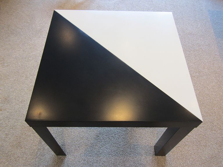 Ikea LACK 2 small Black and white triangle coffee side table/ corner